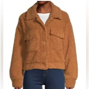 SANCTUARY cropped shearling jacket coat